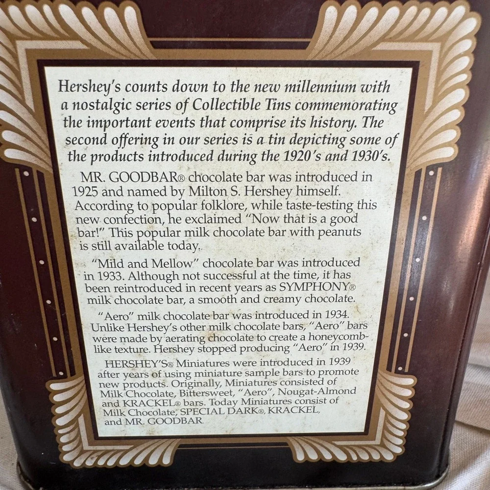 Hershey's Millennium Series Canister #2 Vintage 1920s 1930s Advertising Tin 1997